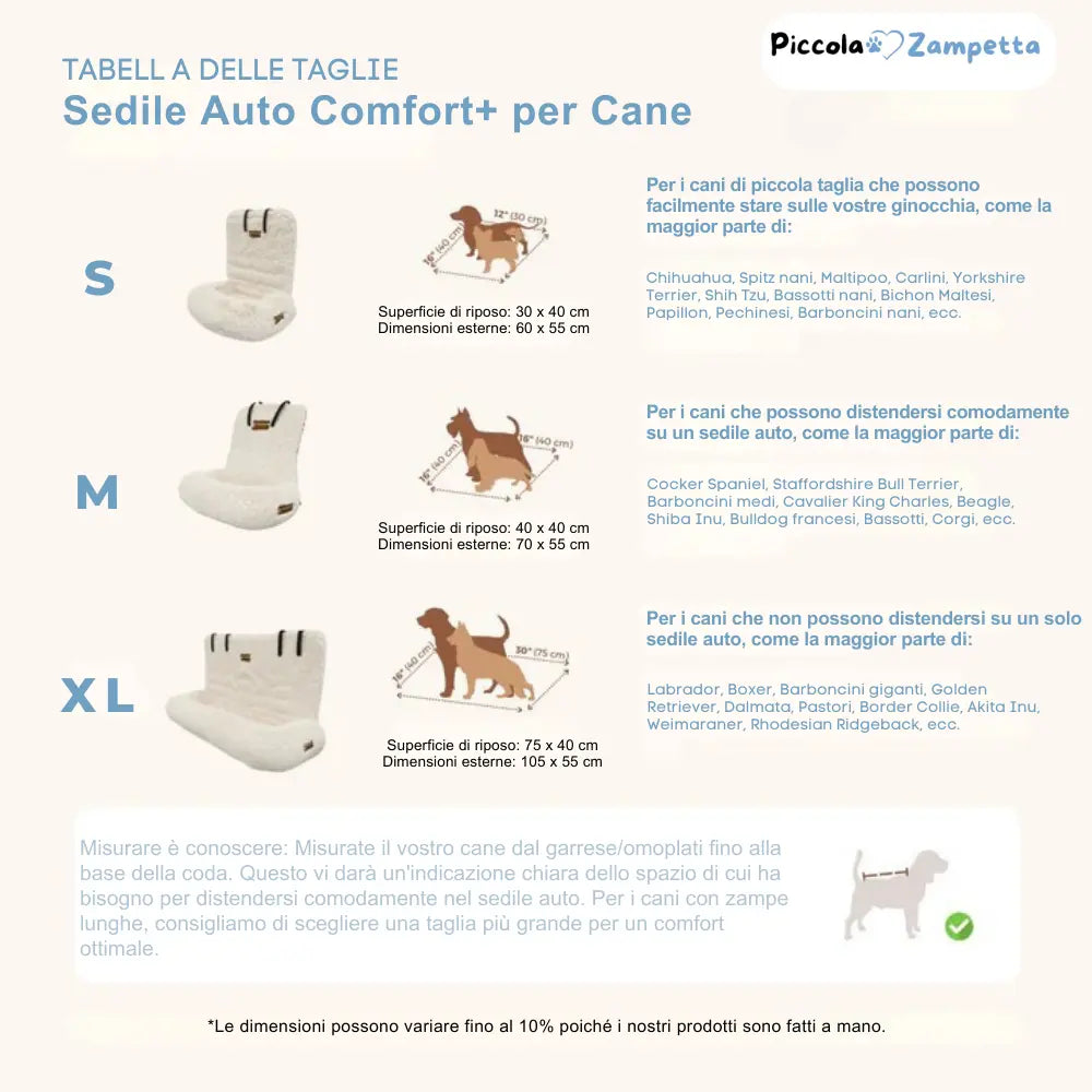 Sedile Auto Comfort+ per Cane