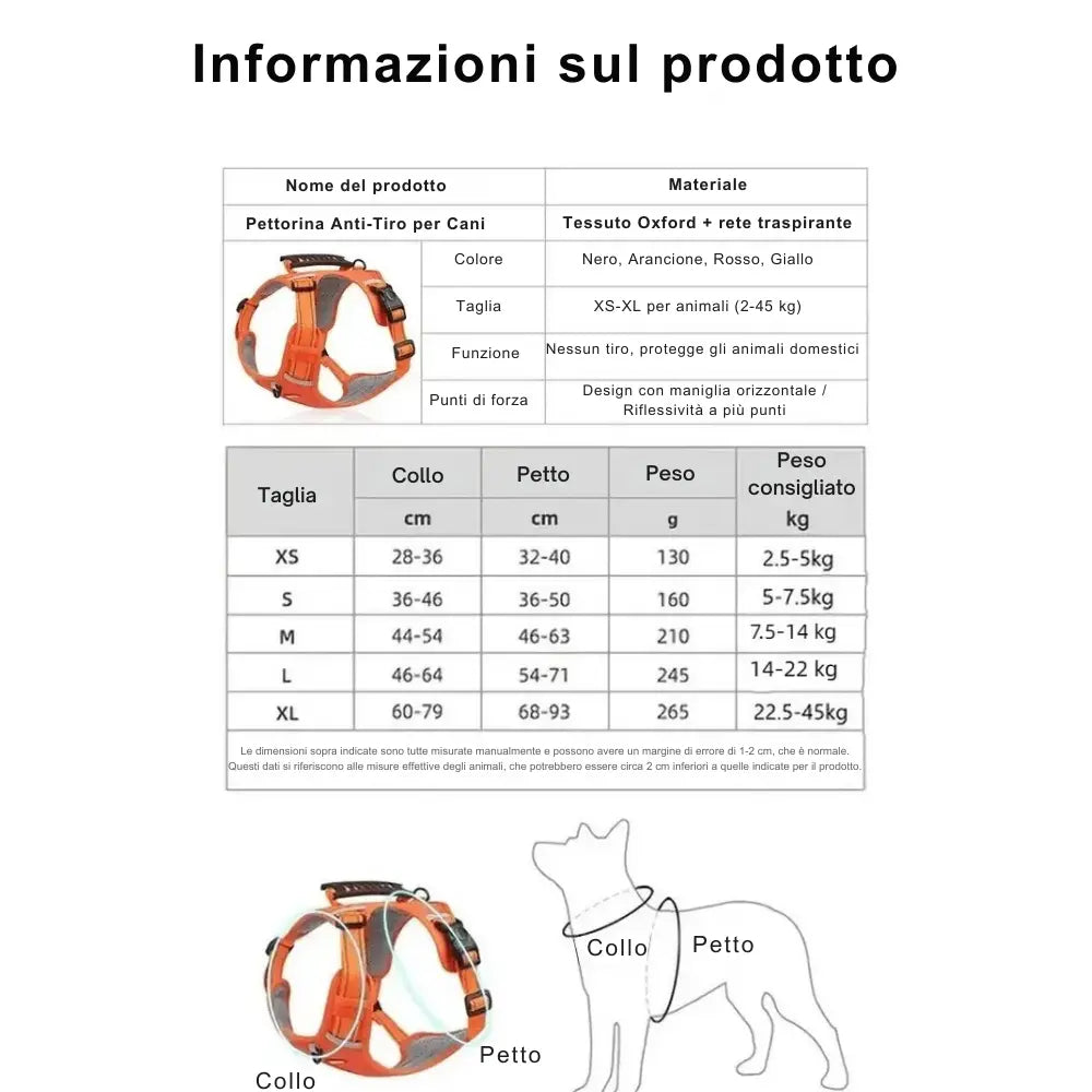 Pettorina Anti-Tiro per Cani